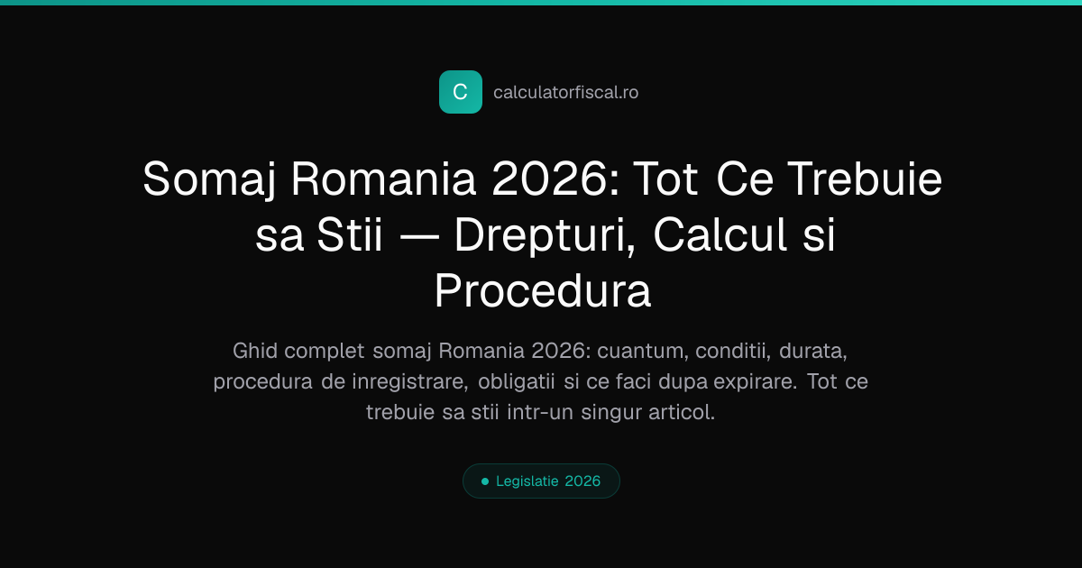 Somaj Romania 2026: Tot Ce Trebuie sa Stii — Drepturi, Calcul si Procedura